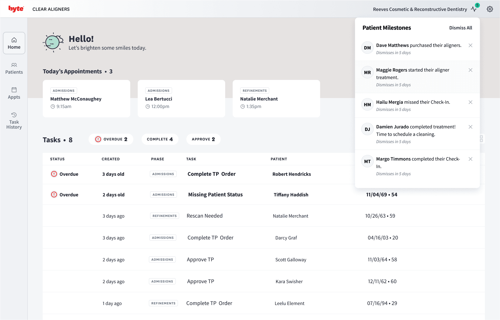 Byte+ Task Screen